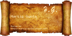 Hartig Gyula névjegykártya