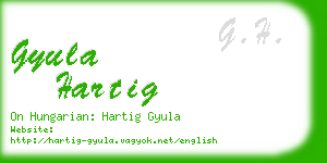 gyula hartig business card